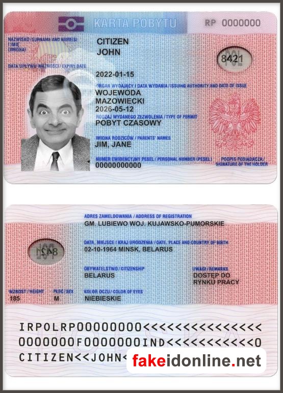 Poland Resident Card Vector Design